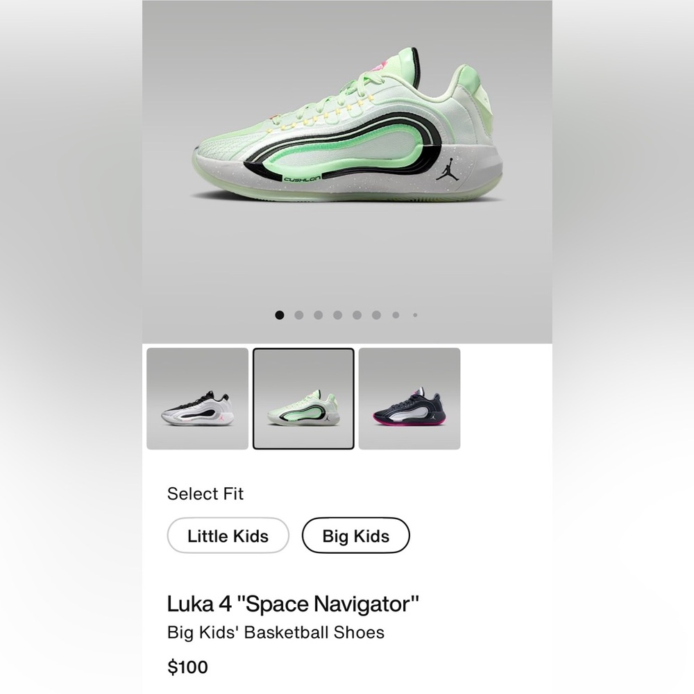 Jordan Luka 4 Green and Black Kids' Shoes